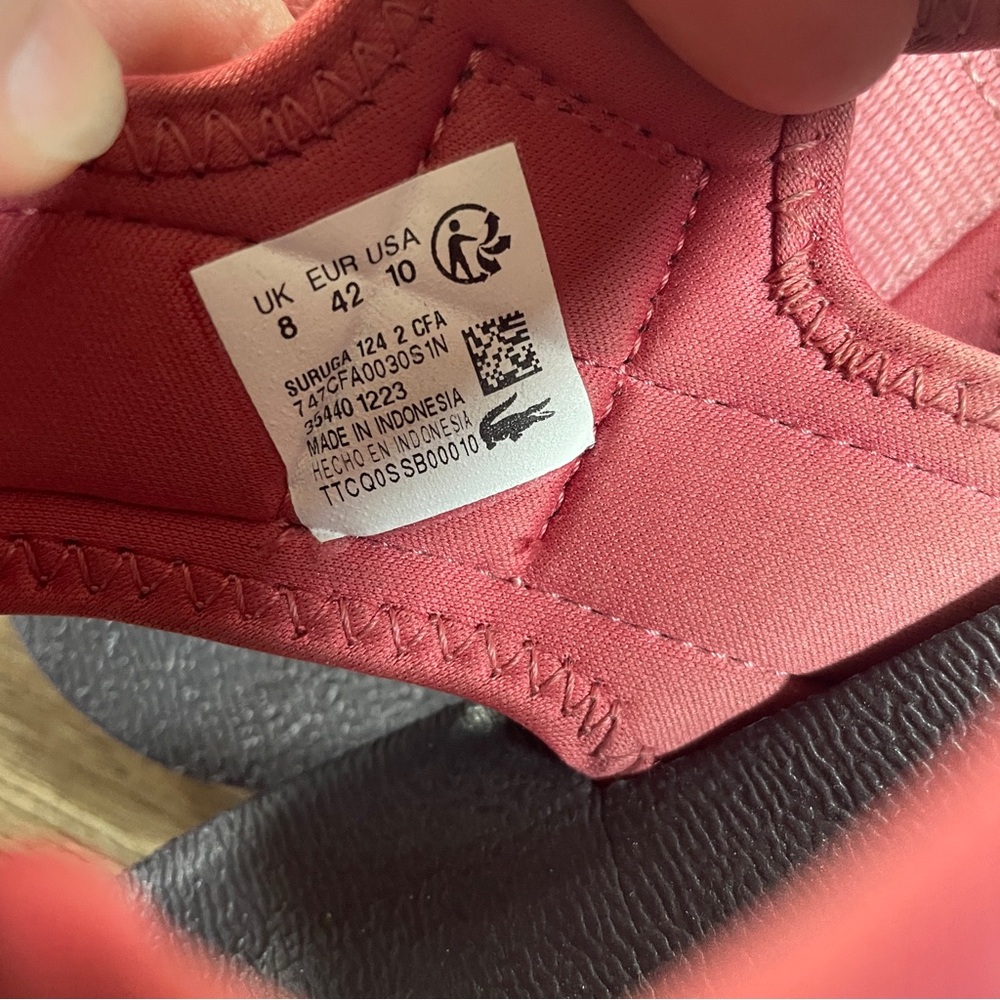 Lacoste pink suruga contrasted sole beach summer sandals 10 - Picture 7 of 7